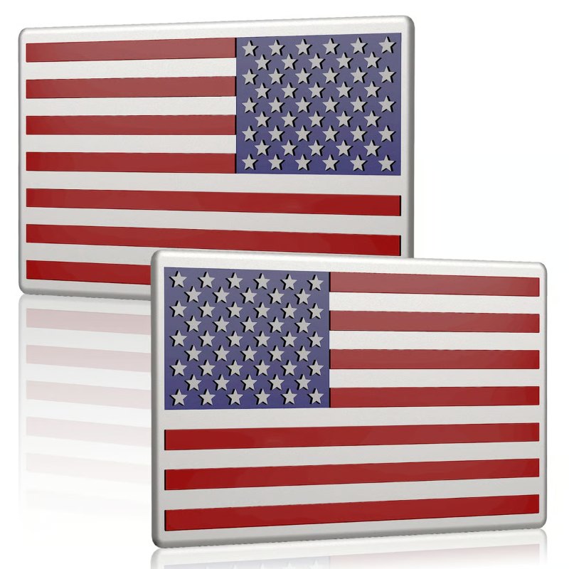 3D All-Black American Flag Emblem Decal