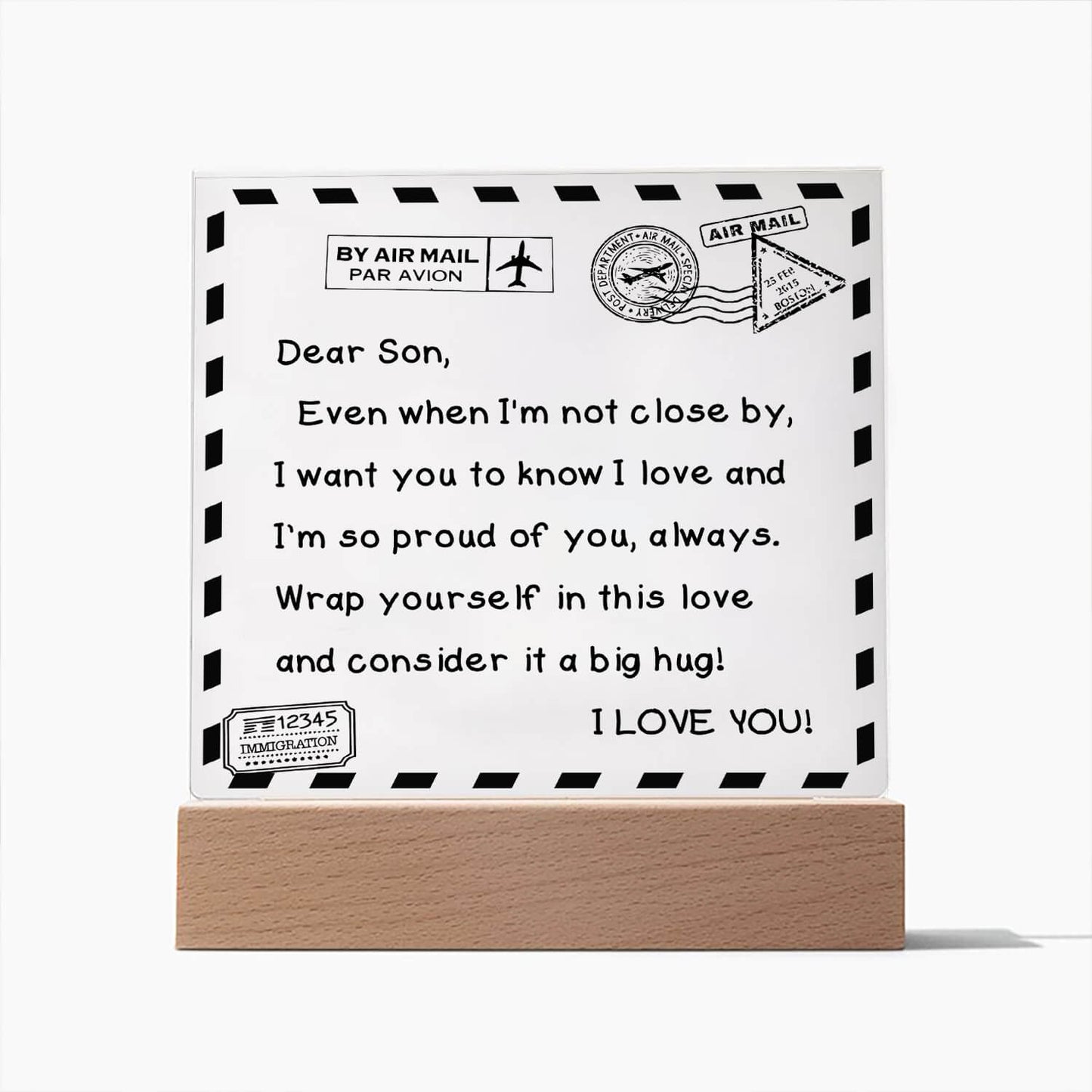 To My Son - I Love You - D351 - LED Acrylic Plaque