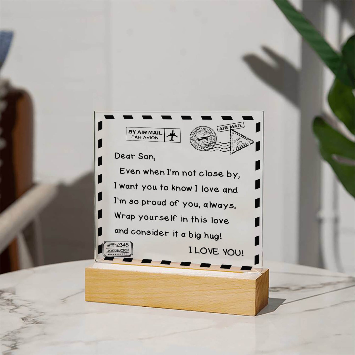 To My Son - I Love You - D351 - LED Acrylic Plaque