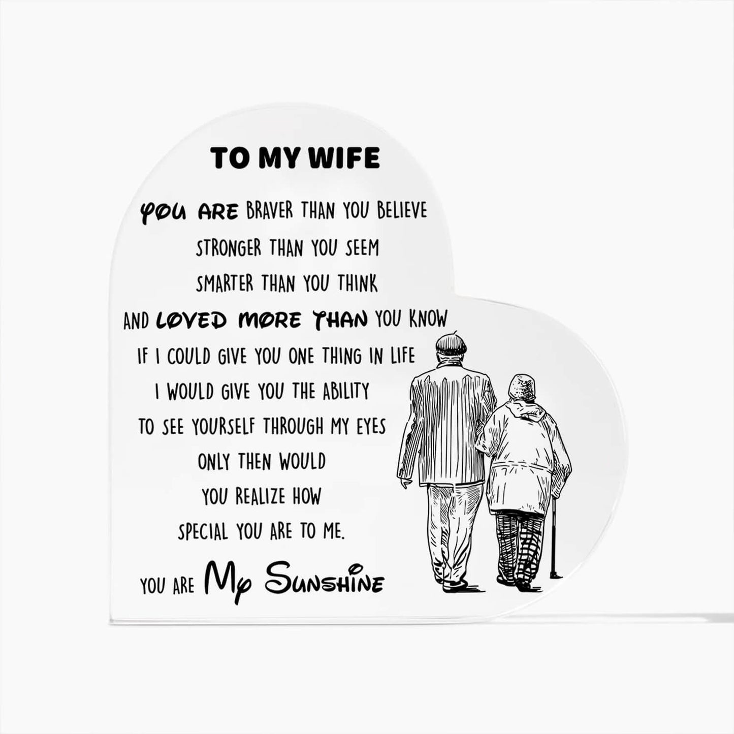 To My Wife - D353 - Heart Shaped Acrylic Plaque