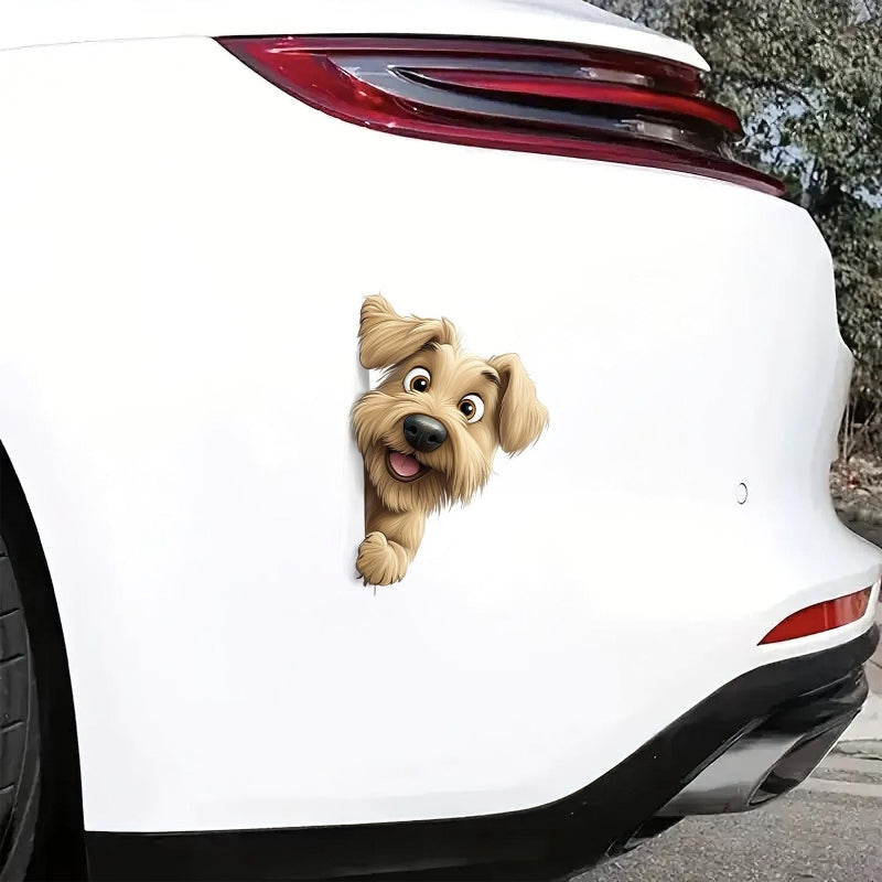 Soft-coated Wheaten Terrier Dog - Peekaboo Dog Head Car Sticker - DS001