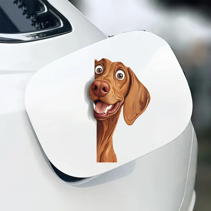 Vizsla Dog - Peekaboo Dog Head Car Sticker - DS002