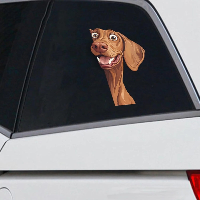 Vizsla Dog - Peekaboo Dog Head Car Sticker - DS002