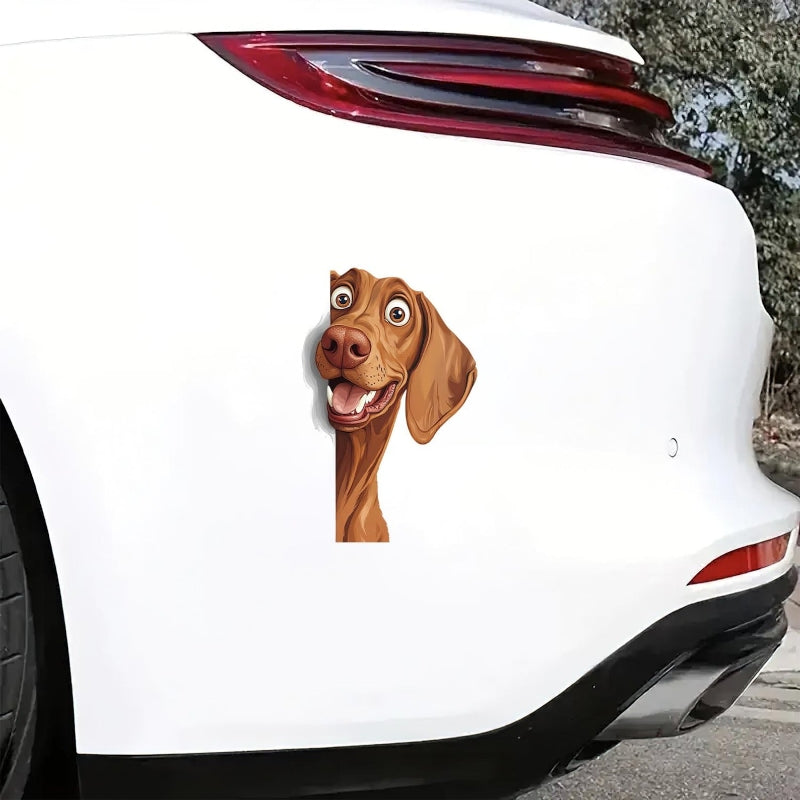Vizsla Dog - Peekaboo Dog Head Car Sticker - DS002