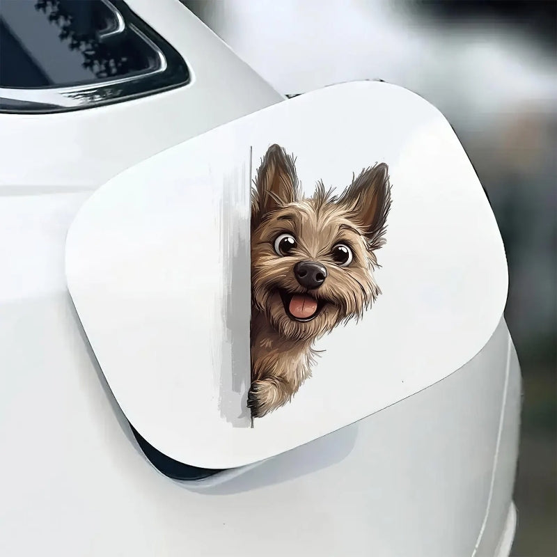 Cairn Terrier Dog - Peekaboo Dog Head Car Sticker - DS004