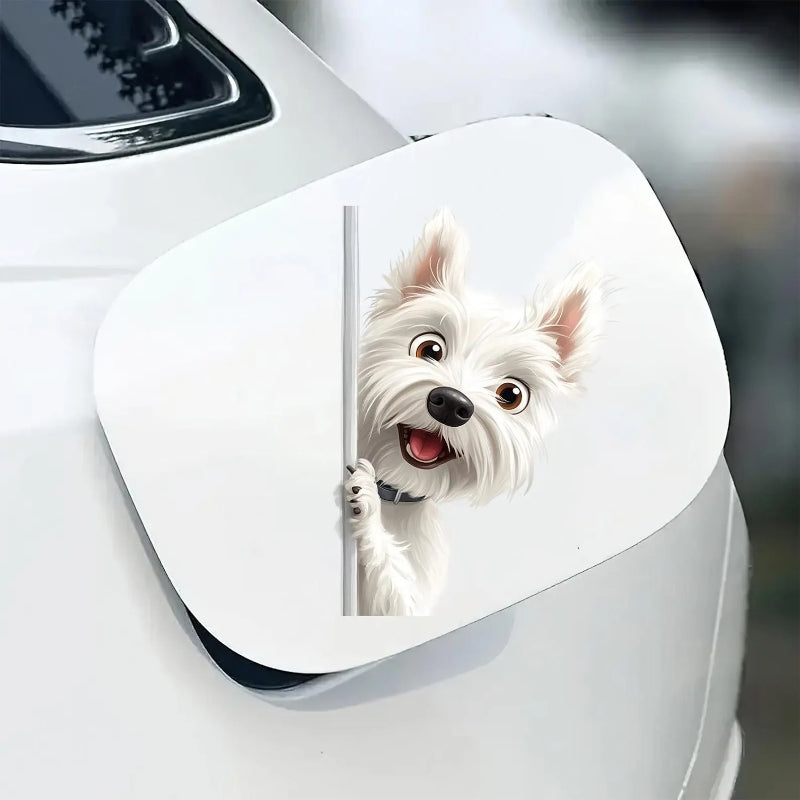 West Highland White Terrier Dog - Peekaboo Dog Head Car Sticker - DS028