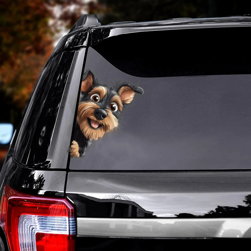 Welsh Terrier Dog - Peekaboo Dog Head Car Sticker - DS029