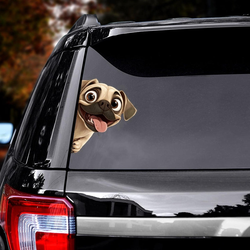 Puggle Dog - Peekaboo Dog Head Car Sticker - DS033