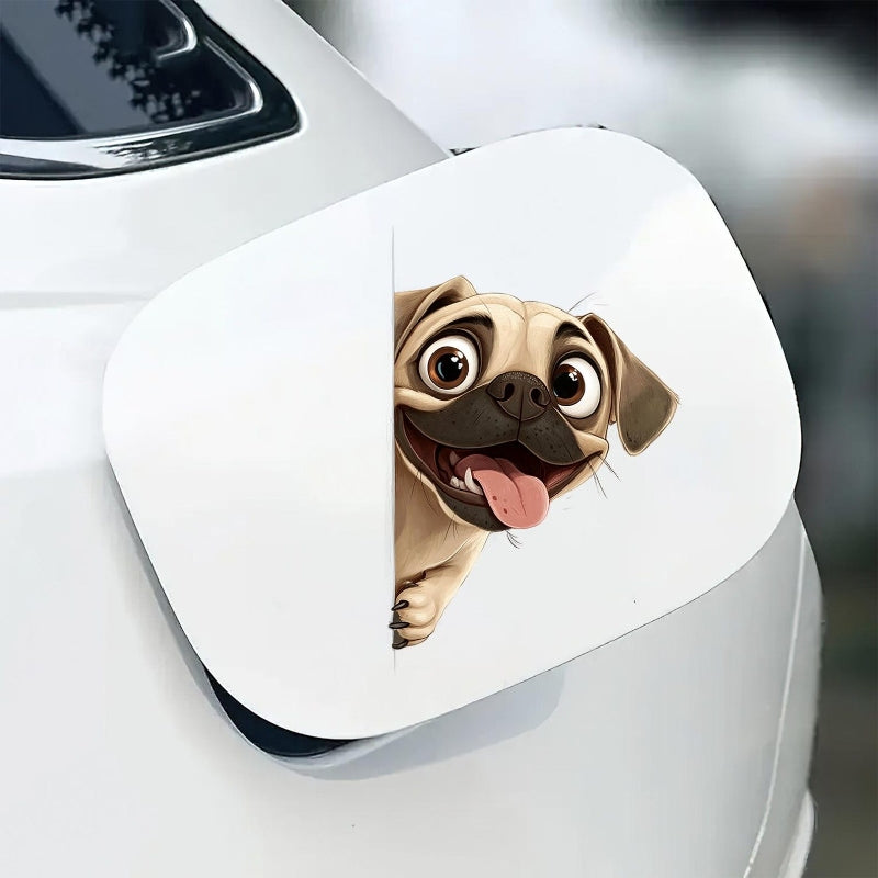 Puggle Dog - Peekaboo Dog Head Car Sticker - DS033