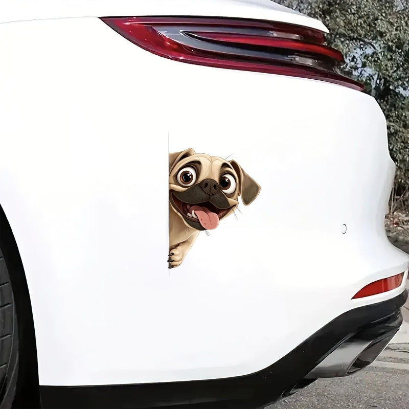 Puggle Dog - Peekaboo Dog Head Car Sticker - DS033