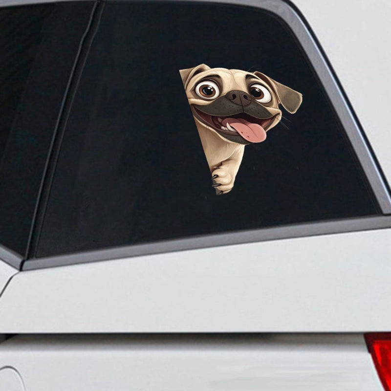 Puggle Dog - Peekaboo Dog Head Car Sticker - DS033