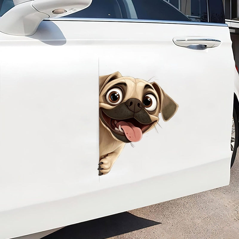 Puggle Dog - Peekaboo Dog Head Car Sticker - DS033