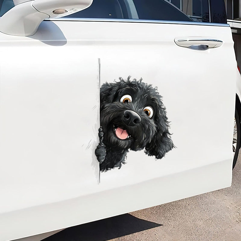 Portuguese Water Dog - Peekaboo Dog Head Car Sticker - DS034
