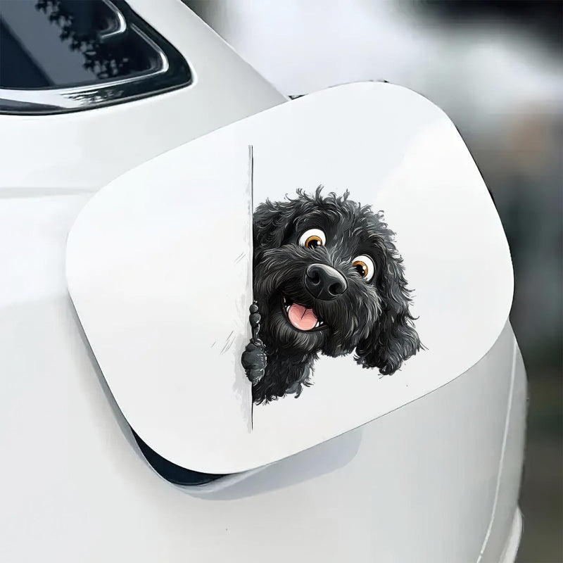 Portuguese Water Dog - Peekaboo Dog Head Car Sticker - DS034