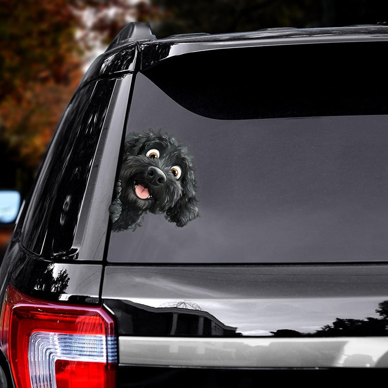 Portuguese Water Dog - Peekaboo Dog Head Car Sticker - DS034