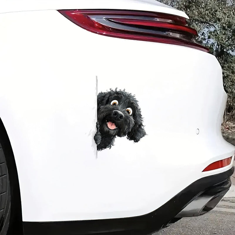 Portuguese Water Dog - Peekaboo Dog Head Car Sticker - DS034