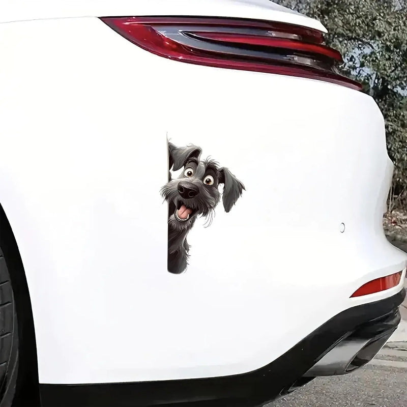 Irish Wolfhound Dog - Peekaboo Dog Head Car Sticker - DS038