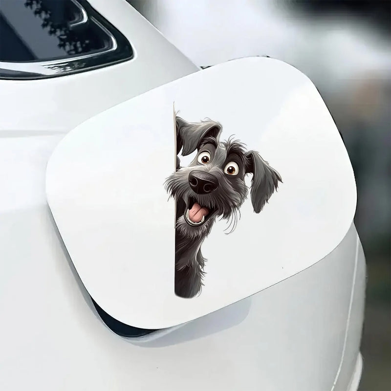 Irish Wolfhound Dog - Peekaboo Dog Head Car Sticker - DS038