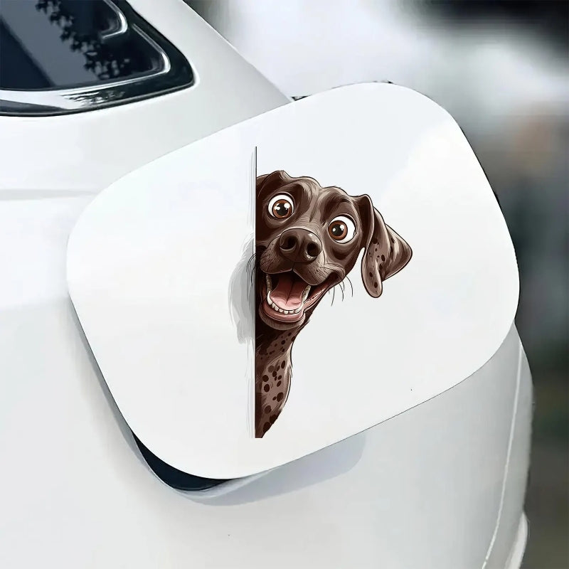 German Shorthaired Pointer Dog - Peekaboo Dog Head Car Sticker - DS042