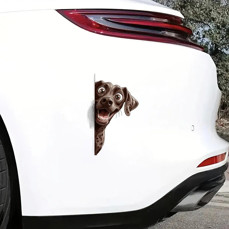 German Shorthaired Pointer Dog - Peekaboo Dog Head Car Sticker - DS042