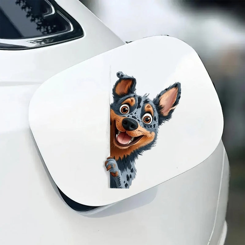 Australian Cattle Dog - Peekaboo Dog Head Car Sticker - DS050