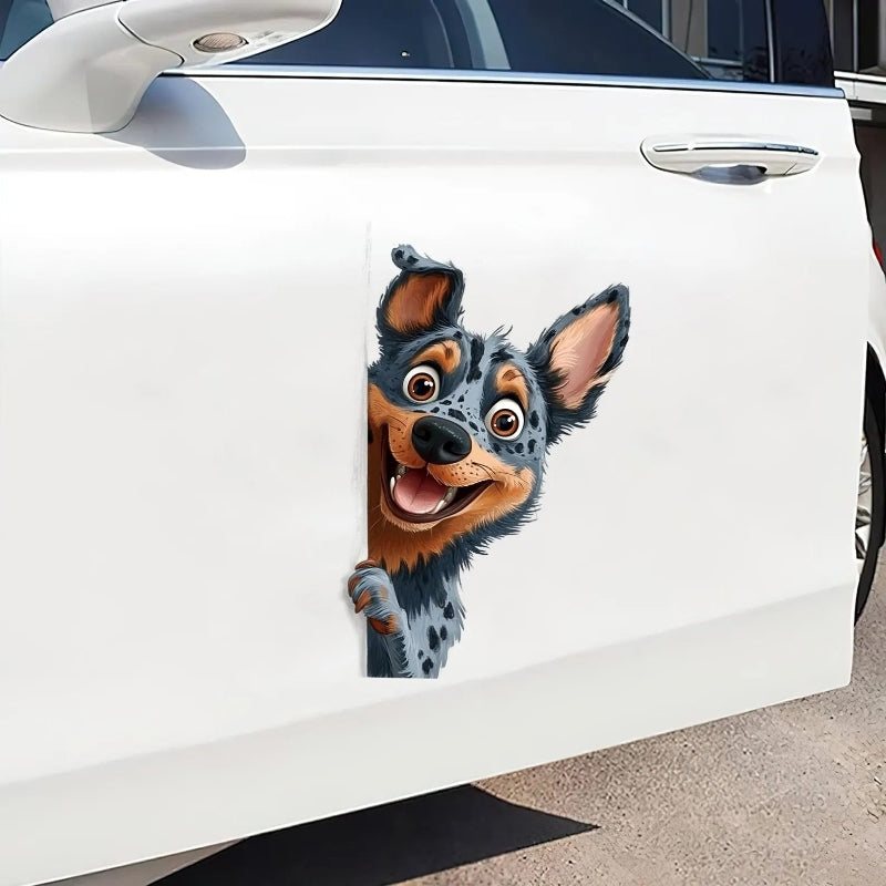 Australian Cattle Dog - Peekaboo Dog Head Car Sticker - DS050
