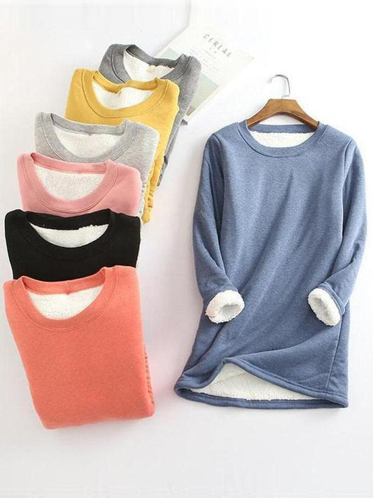 New Casual Cotton Round Neck Solid Sweatshirt & Pants