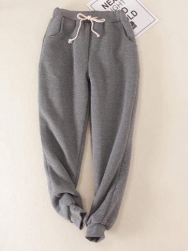 New Casual Cotton Round Neck Solid Sweatshirt & Pants