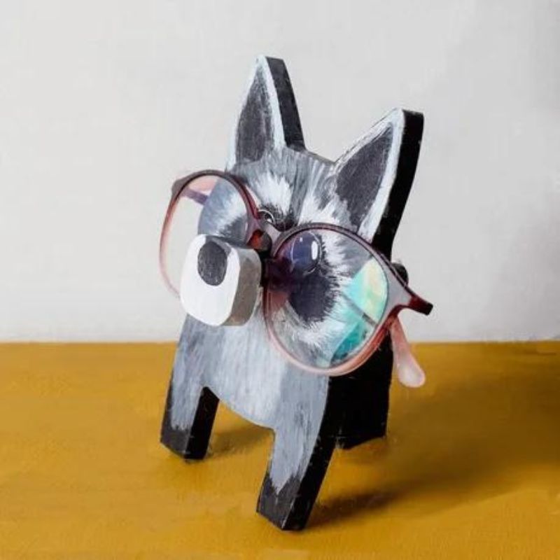 Handmade Glasses Stand F273 Raccoon