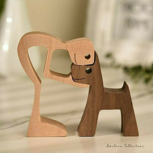 đPet lover gifts | Wood sculpture | Table ornaments | Carved wood decor | Pet memorial | For puppies | Mother's Day Gift