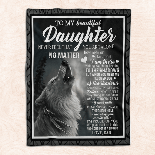 To My Daughter - From Dad - Wolf A302 - Premium Blanket