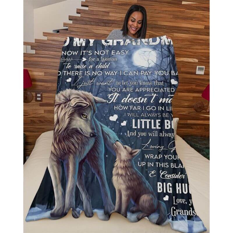 To My Grandma - From Grandson - A371 - Premium Blanket