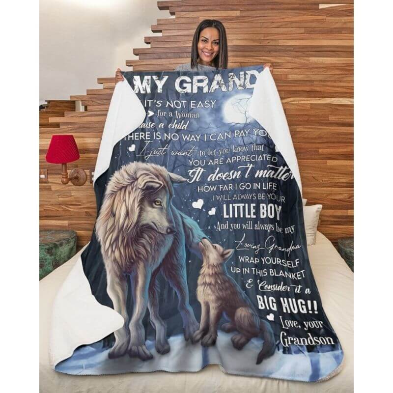 To My Grandma - From Grandson - A371 - Premium Blanket