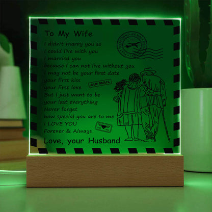 To My Wife - I Love You Forever & Always - D348 - LED Acrylic Plaque