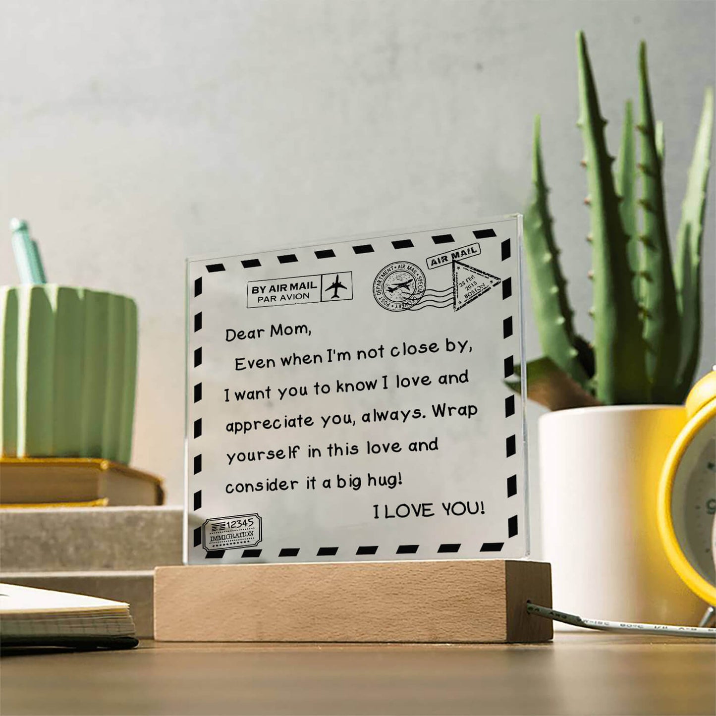 To My Mom - I Love You - D351 -  LED Acrylic Plaque