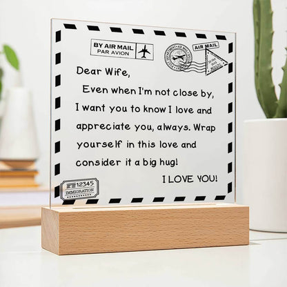 To My Wife - I Love You - D351 -  LED Acrylic Plaque