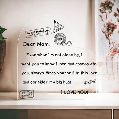 To My Mom - I Love You - D352 - Heart Shaped Acrylic Plaque