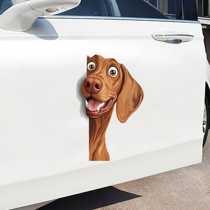 Vizsla Dog - Peekaboo Dog Head Car Sticker - DS002
