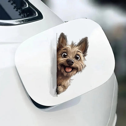 Cairn Terrier Dog - Peekaboo Dog Head Car Sticker - DS004