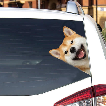 Shiba Inu Dog - Peekaboo Dog Head Car Sticker - DS008