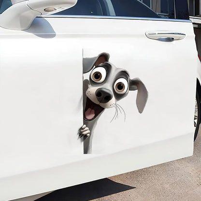 Italian Greyhound Dog - Peekaboo Dog Head Car Sticker - DS026