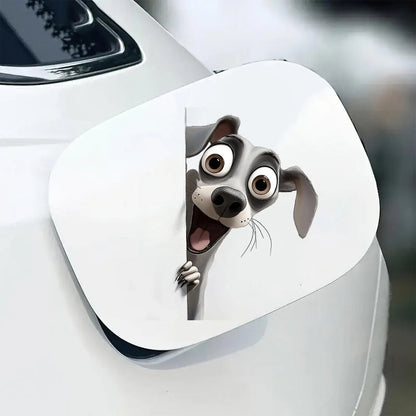 Italian Greyhound Dog - Peekaboo Dog Head Car Sticker - DS026