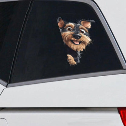 Welsh Terrier Dog - Peekaboo Dog Head Car Sticker - DS029