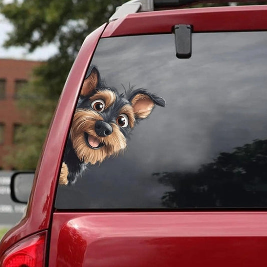 Welsh Terrier Dog - Peekaboo Dog Head Car Sticker - DS029