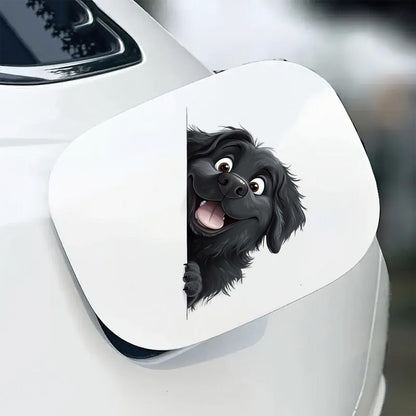 Newfoundland Dog - Peekaboo Dog Head Car Sticker - DS036