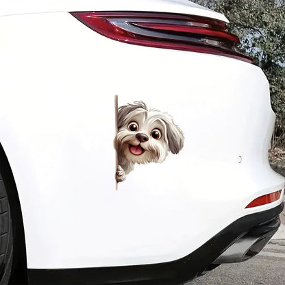 Havanese Dog - Peekaboo Dog Head Car Sticker - DS037