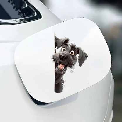 Irish Wolfhound Dog - Peekaboo Dog Head Car Sticker - DS038
