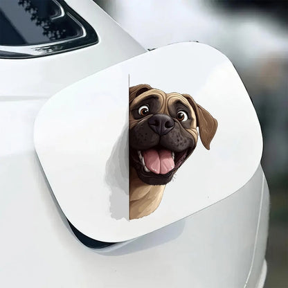 English Mastiff Dog - Peekaboo Dog Head Car Sticker - DS043