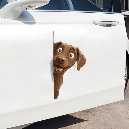 Chesapeake Bay Retriever Dog - Peekaboo Dog Head Car Sticker - DS044