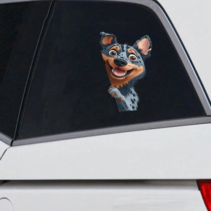 Australian Cattle Dog - Peekaboo Dog Head Car Sticker - DS050